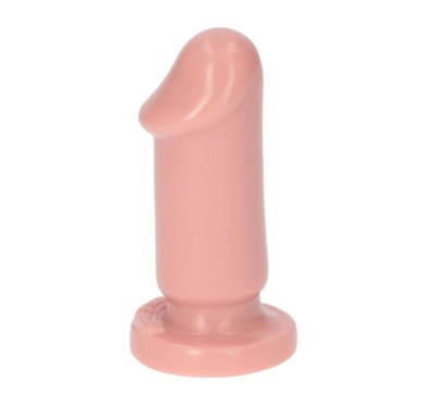 Cieliste gumowe dildo gładkie z przyssawką 8 cm